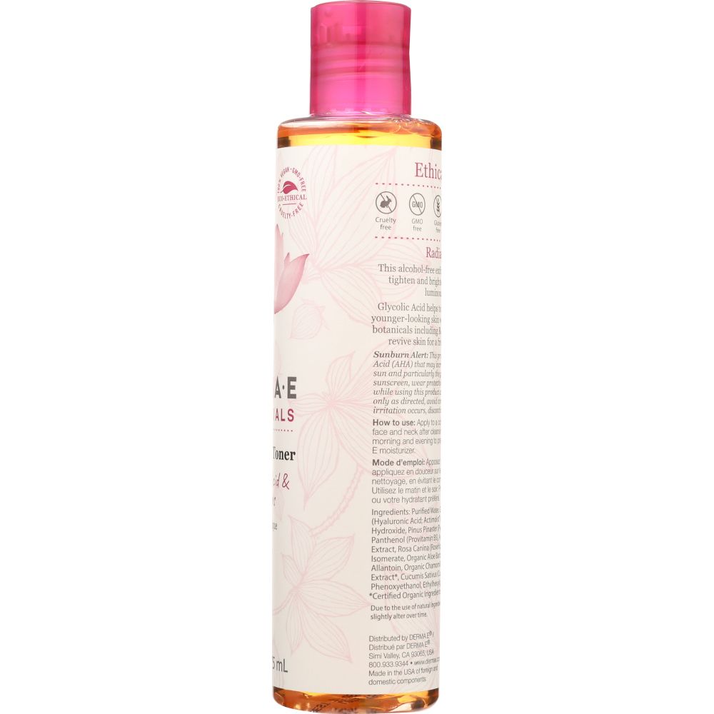 DERMA E: Essentials Radiance Toner, 6 oz