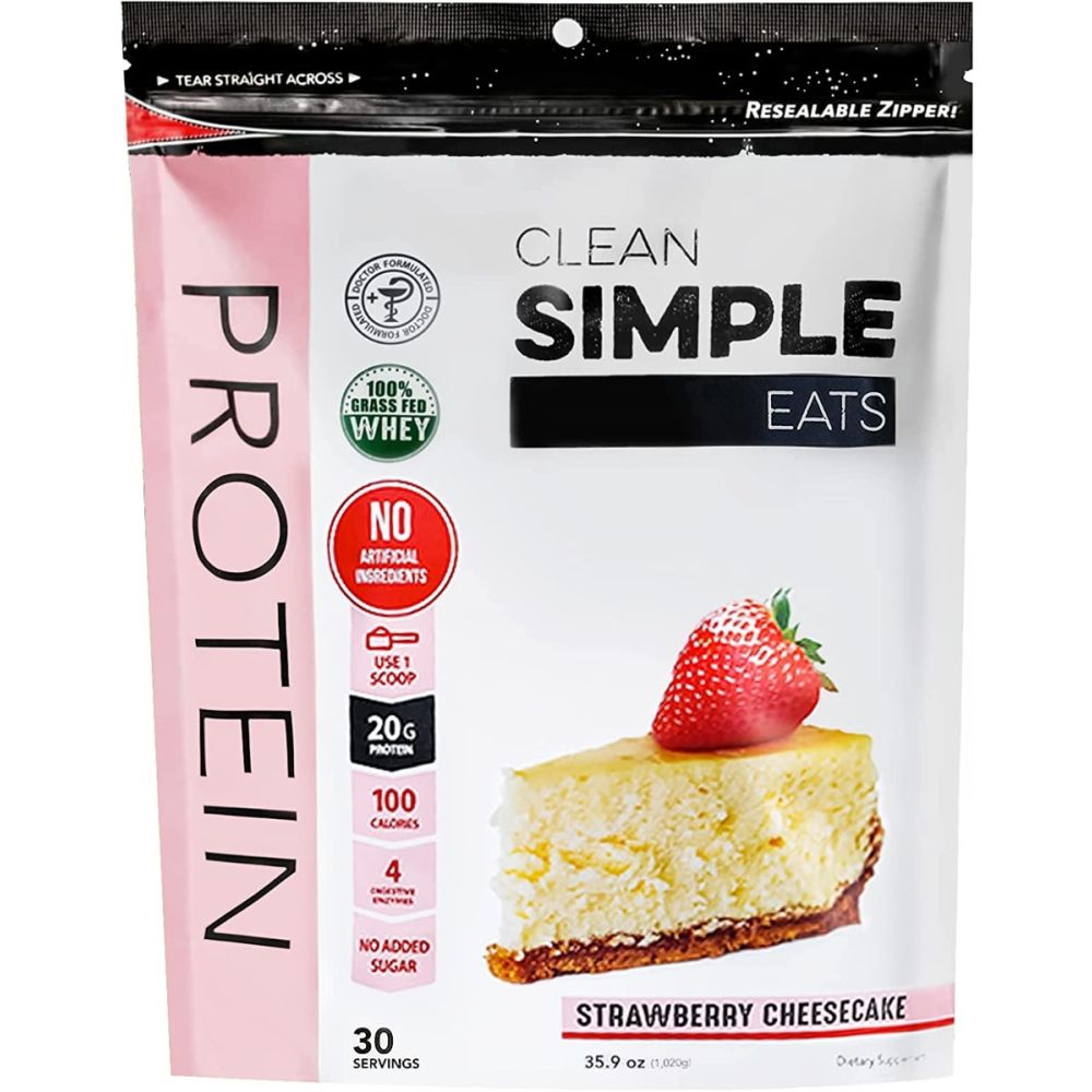 CLEAN SIMPLE EATS: Protein Pwder Strawberry, 36 oz