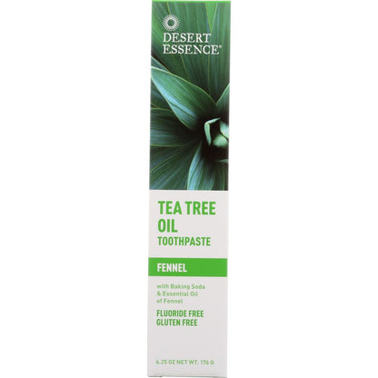 DESERT ESSENCE: Natural Tea Tree Oil Toothpaste Fennel, 6.25 oz