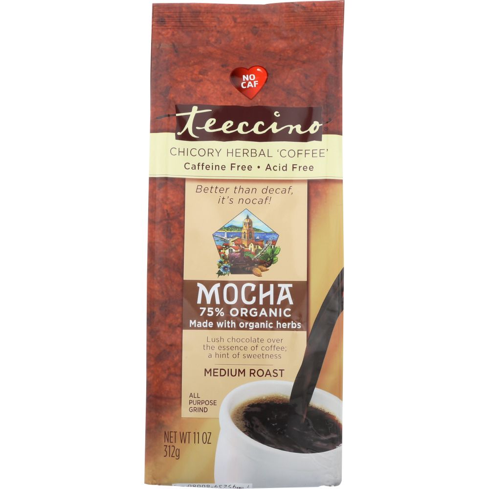 TEECCINO: Herbal Coffee Mediterranean Mocha Medium Roast Caffeine-Free, 11 oz
