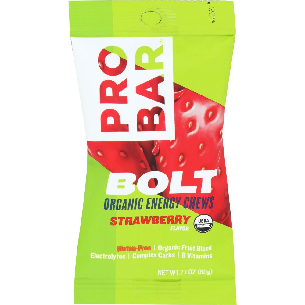 PROBAR: Bolt Organic Energy Chew Strawberry, 2.1 oz